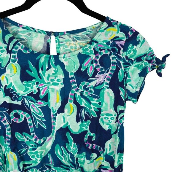 Lilly Pulitzer Girls Romper 8-10 Large Tidal Wave In The Details Lemurs - Picture 2 of 7
